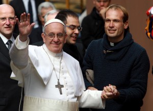 Pope Francis on his way to a morning mass