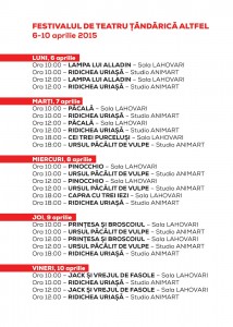Program Tandarica Altfel 6-10apr