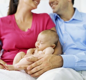 mid section view of a mid adult couple with their son