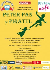“Peter Pan şi Piratul” – spectacol de teatru interactiv pentru copii