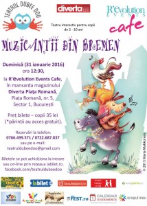 „Muzicanții din Bremen” – spectacol de teatru interactiv pentru copii