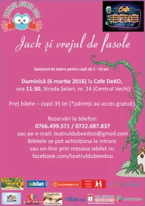 Jack si vrejul de fasole – spectacol de teatru interactiv pentru copii