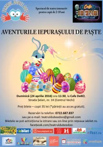 „Aventurile Iepurasului de Paste” – spectacol de teatru interactiv pentru copii
