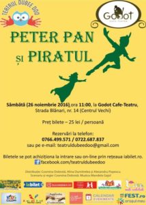 “Peter Pan si Piratul”, spectacol de teatru interactiv pentru copii