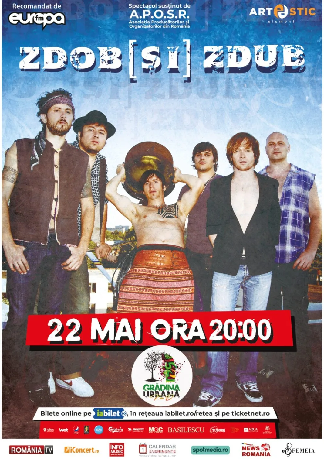Concertul trupei Zdob și Zdub ce ar fi trebuit să se desfășoare în data de 25 aprilie, la Arenele Romane, se amână până pe 22 mai