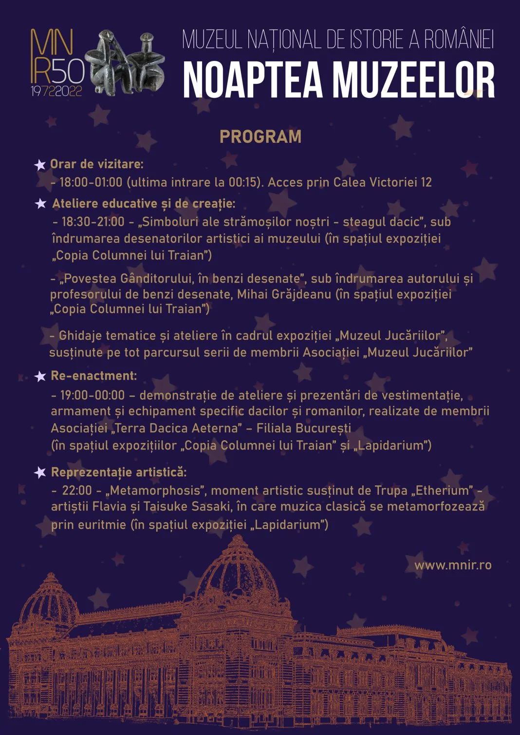 Afis Noaptea Muzeelor MNIR 2022